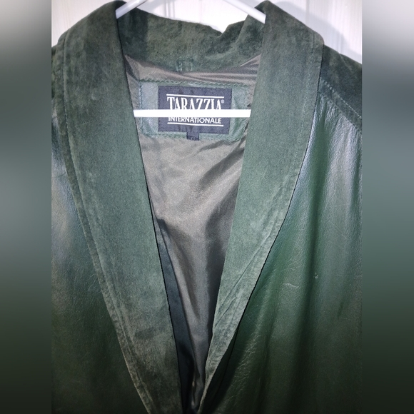 Womens Vntage Tarazzia International Green Leather /Seude Leather Jacket. SIZE M - Picture 5 of 9